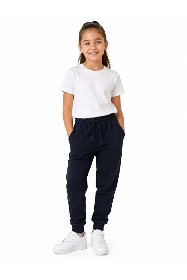 Детские спортивные штаны с эластичными манжетами Kısmet Sepeti, Navy Blue — фото 4