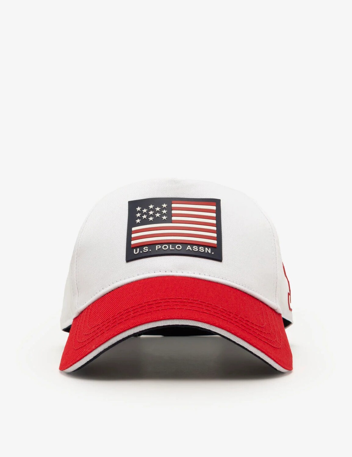 

Бейсболка U.S. Polo Assn. Mens Rubberized Flag Logo, белый/красный