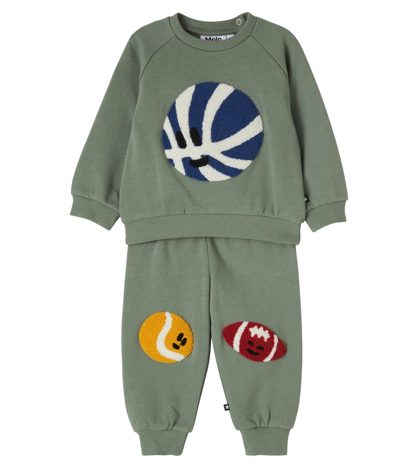 Комплект из толстовки и спортивных штанов из органического хлопка Baby Disc Simeon Molo, зеленый