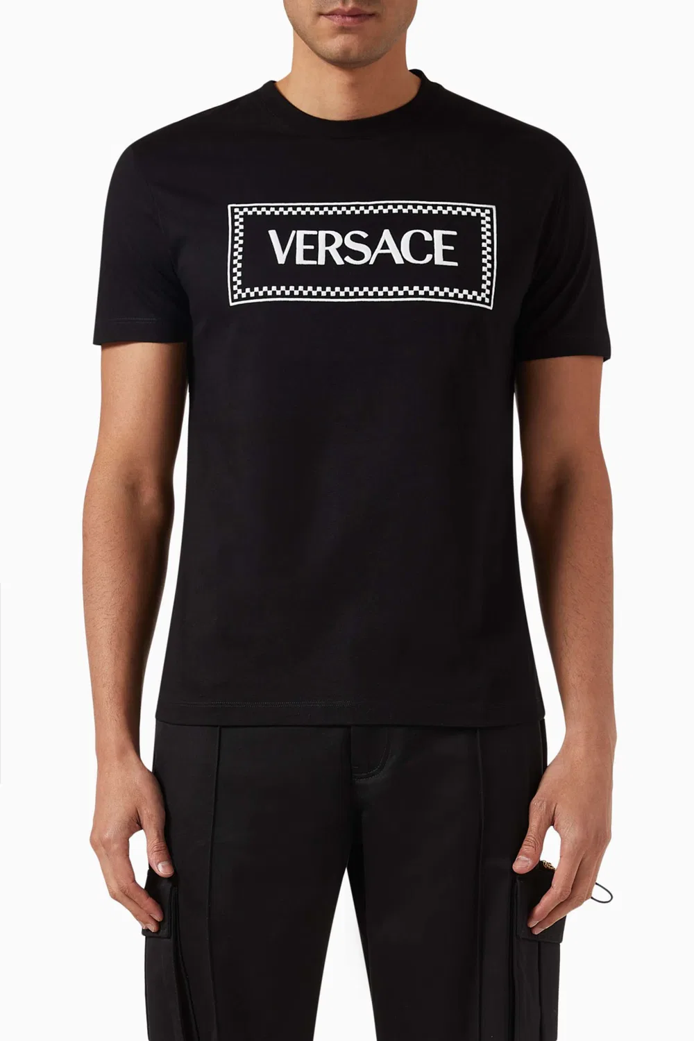 Футболка с коротким рукавом с вышитым логотипом Versace