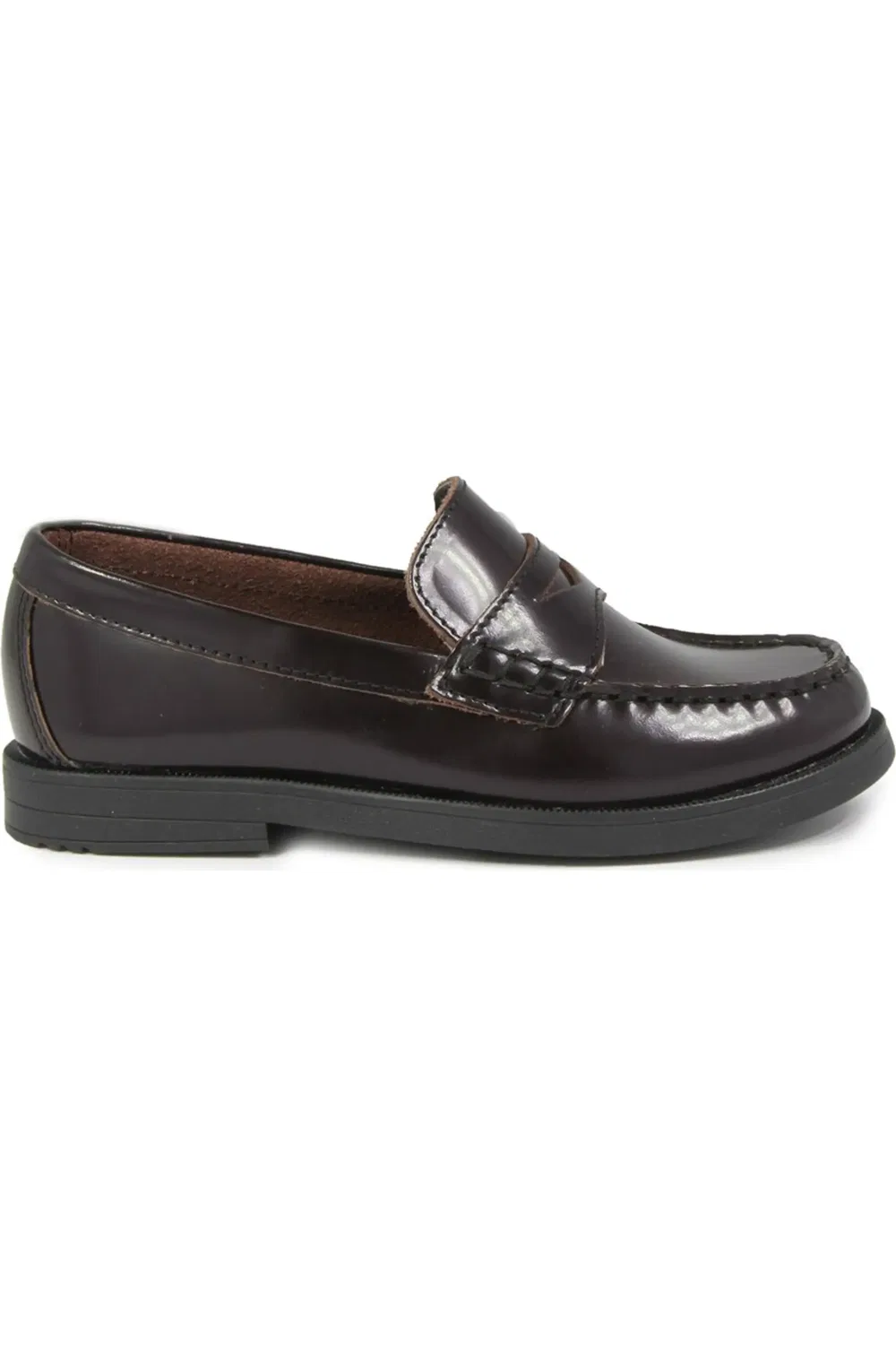Детские туфли лоферы кожаные на плоской подошве Croquet Florsheim, Burgundy — фото 2