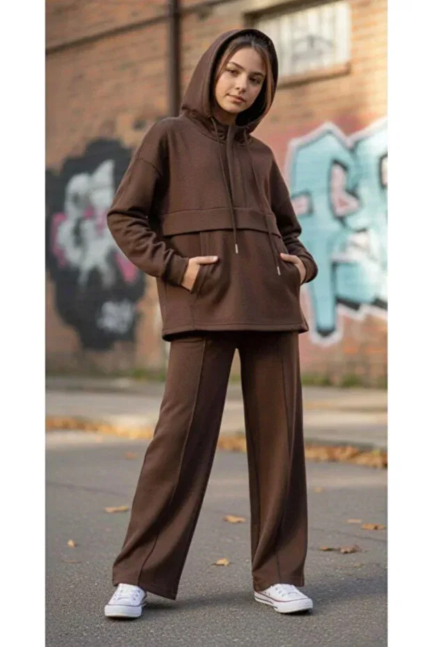 Детский комплект из туники и брюк хлопковый Asortix, Brown