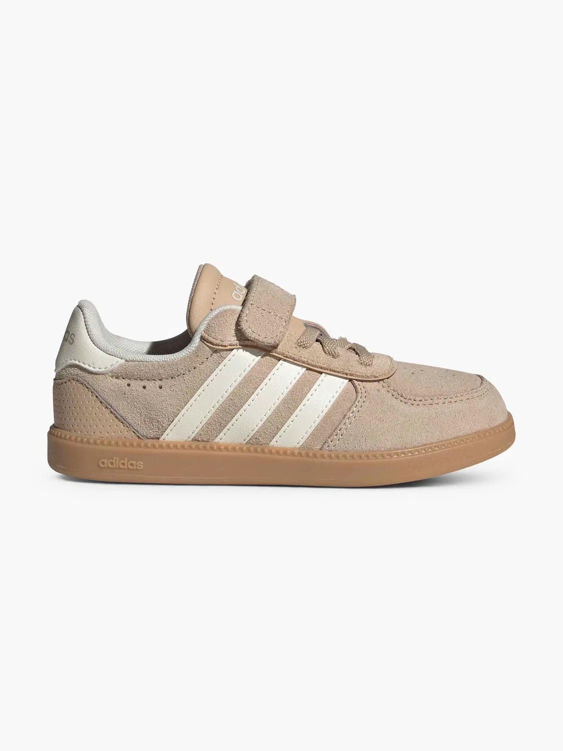 Детские кроссовки с эластичной шнуровкой и липучкой Adidas, бежевый