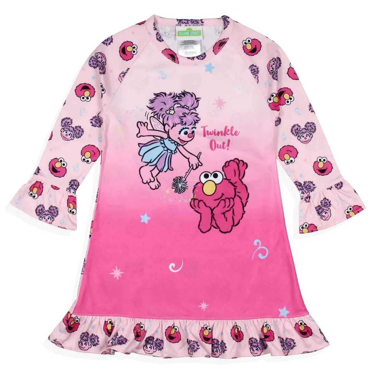 Детская пижама-ночнушка с принтом Twinkle Out Elmo Abby Cadabby Sesame Street, Pink — фото 2