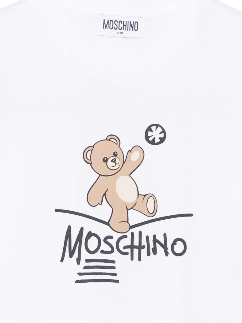 Футболка с логотипом Медвежонка Тедди Moschino Kids, белый — фото 3