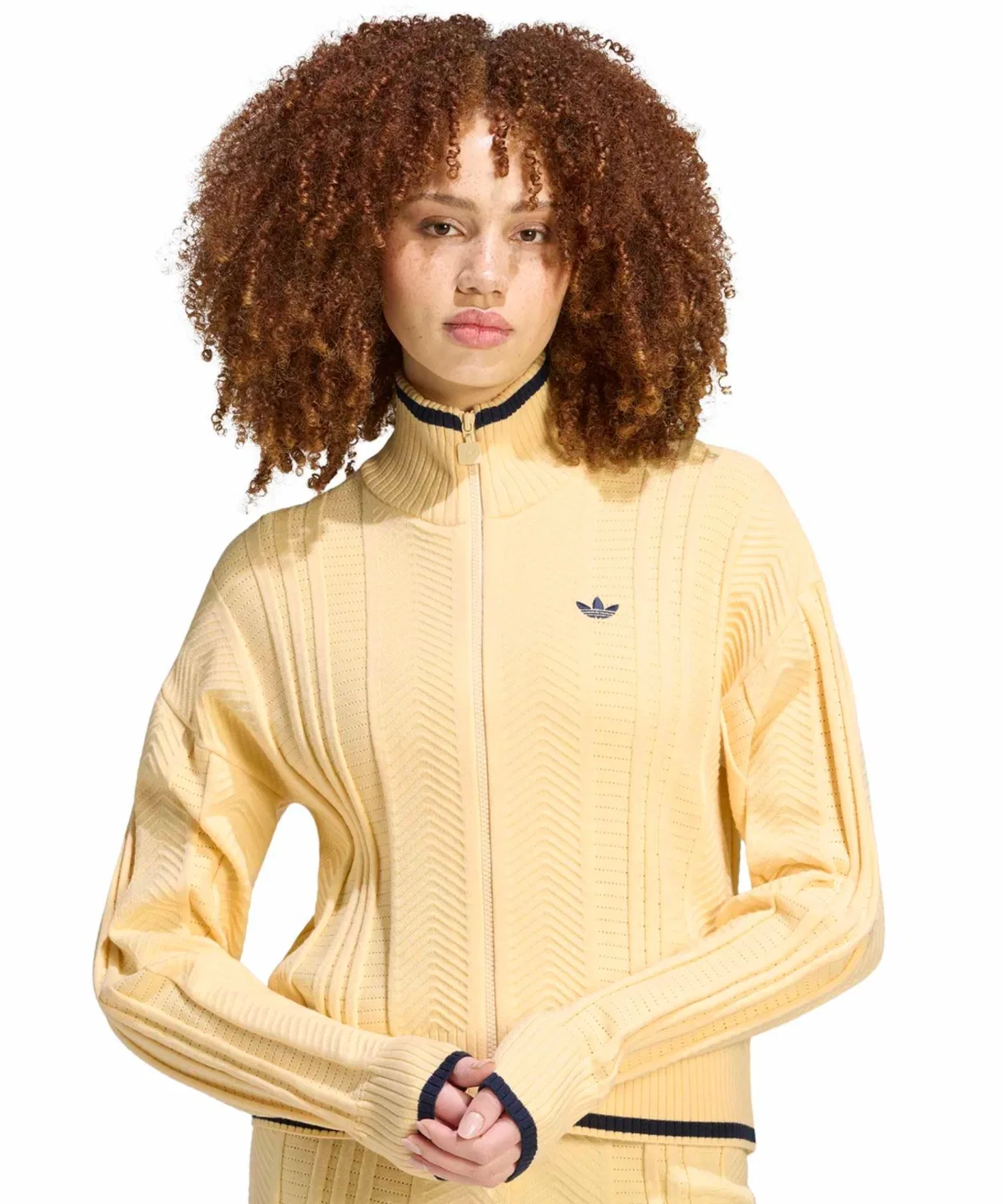 Женский свитшот с длинным рукавомCable Knit Firebird Track Top Adidas, Yellow