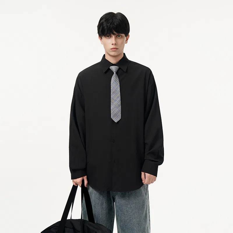 Детский комплект спортивной одежды Стиль преппи BALENO, Black Shirt+White T-Shirt+Black Pants — фото 4