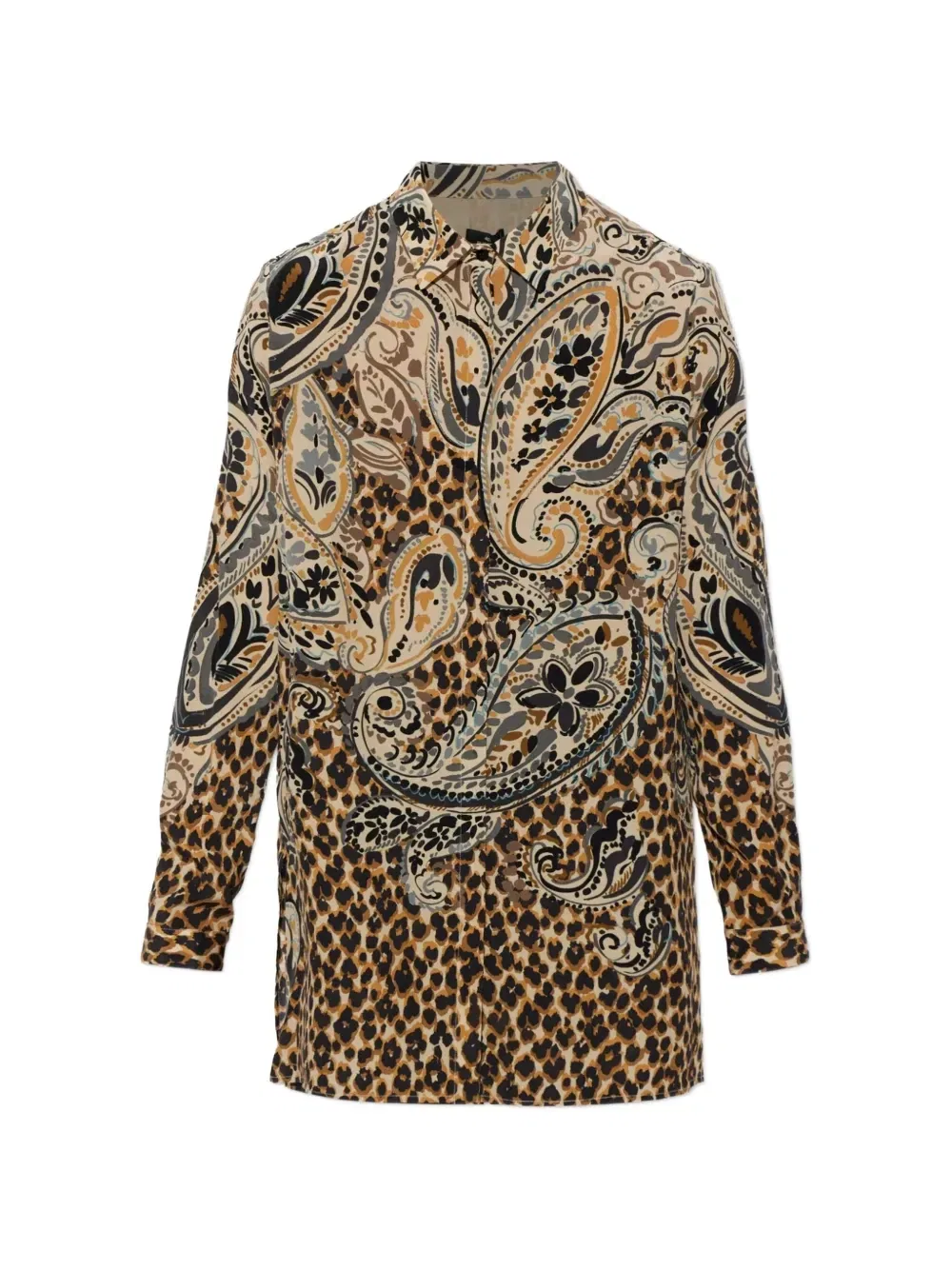 Рубашка с леопардовым узором Etro, бежевый