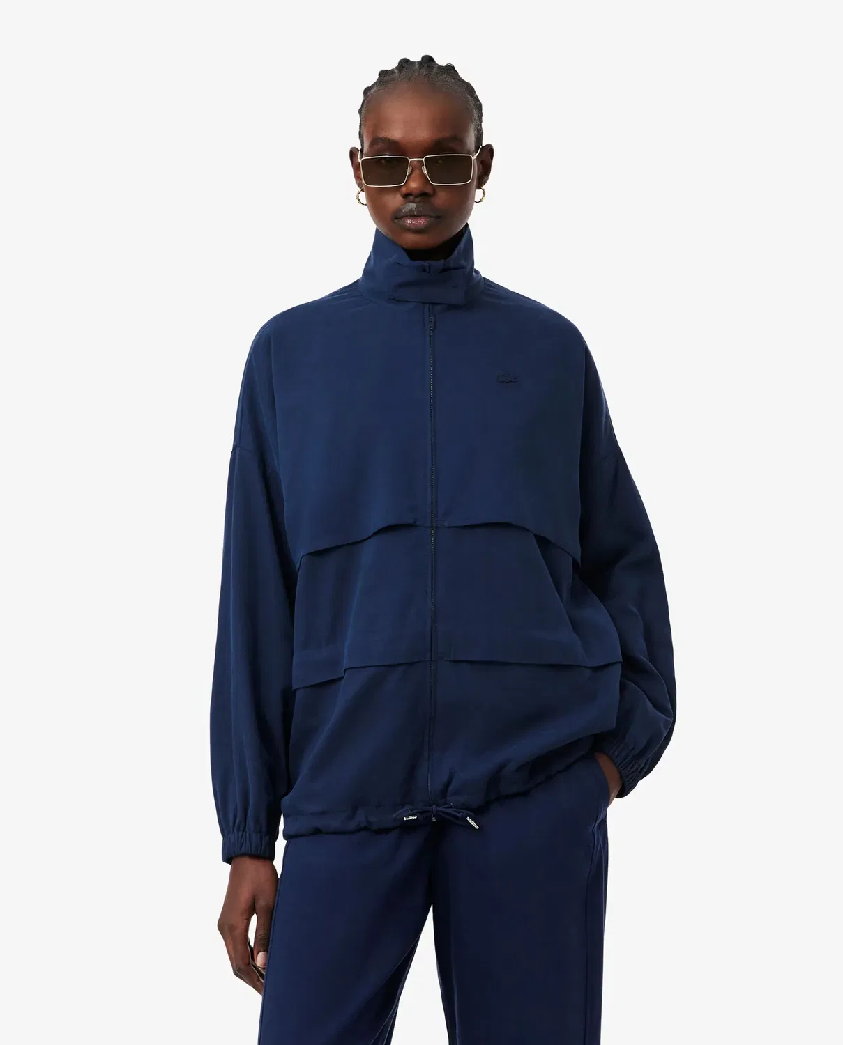Куртка Lacoste оверсайз Azul Marino из льна с лиоцеллом