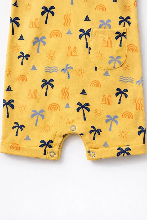Детский комбинезон для мальчиков с принтом Basics For My Baby, Yellow — фото 3