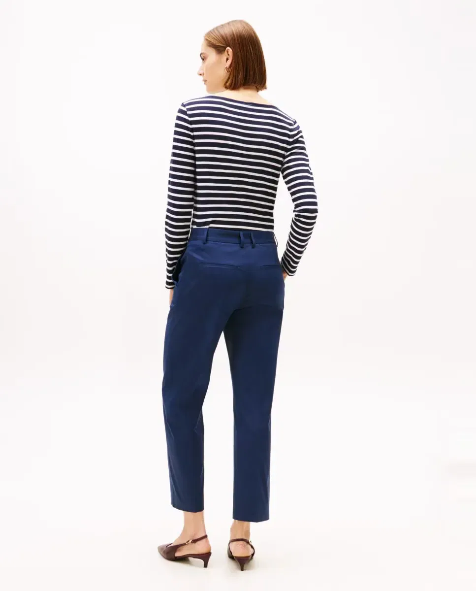 Женские прямые брюки чинос из мягкой ткани Tommy Hilfiger, Azul Marino — фото 4