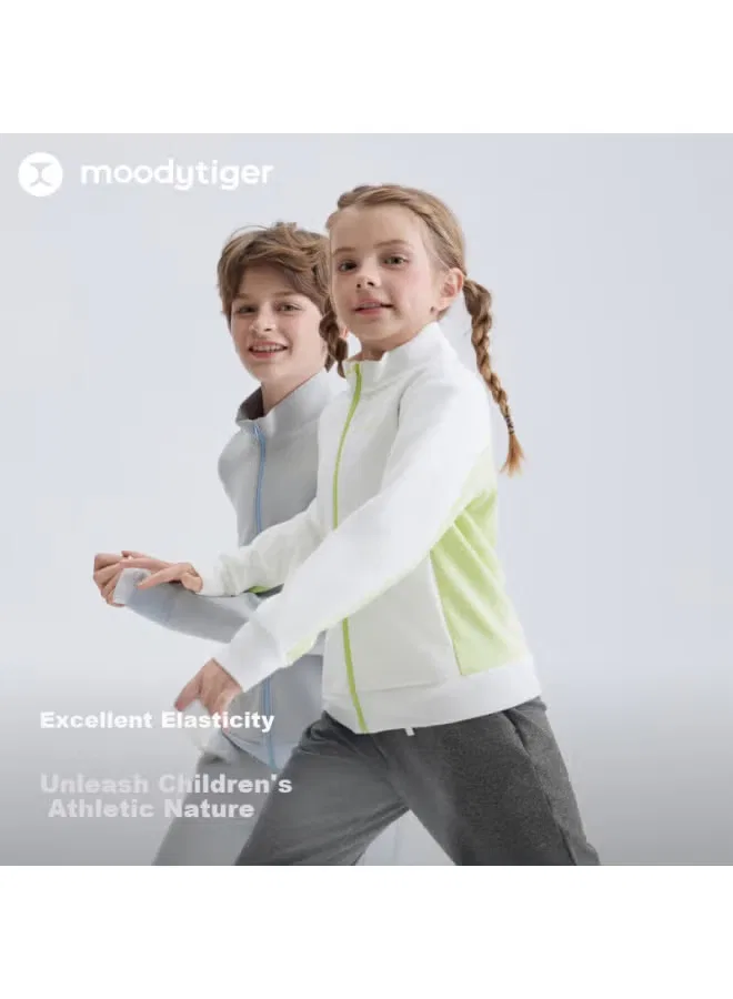 Свитшот детский с контрастной отделкой Moodytiger, белый — фото 2