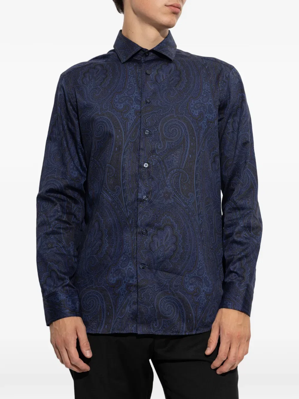 Рубашка хлопковая Etro, синий — фото 3