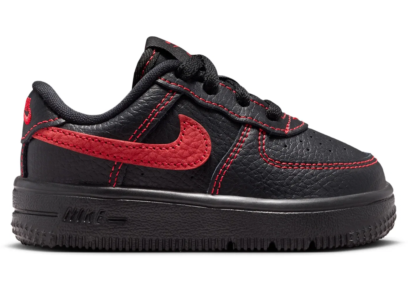 Детские кроссовки Lifestyle с принтом Nike Force 1 Low LV8 3, Black/Black/Black/University Red