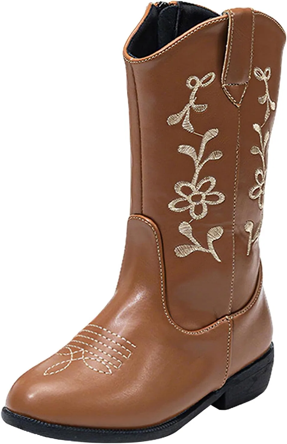 Детские сапоги для девочек с вышивкой ковбойские Western Boot rismart, Brown