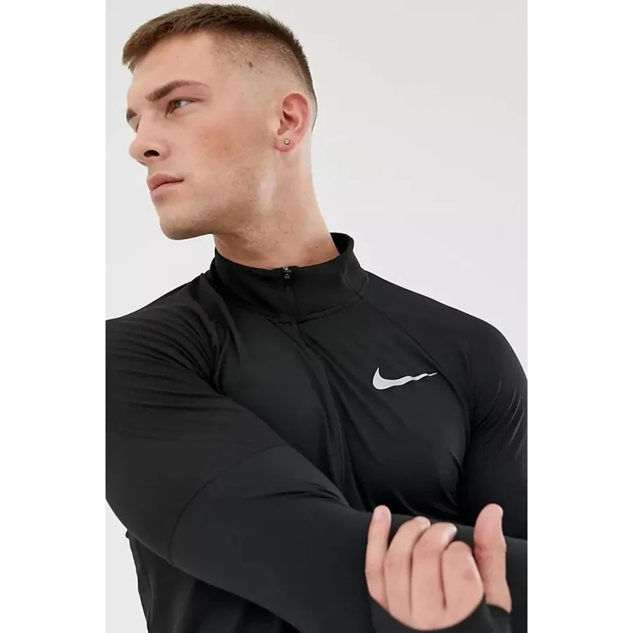 Спортивная куртка с четверть-молнией Nike Dri-FIT Running Half Zip, Черный — фото 2