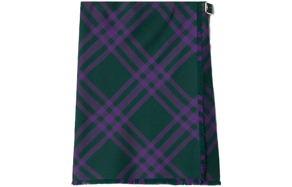Юбка шерстяная Burberry Royal, клетчатая, темно-фиолетовый — фото 3