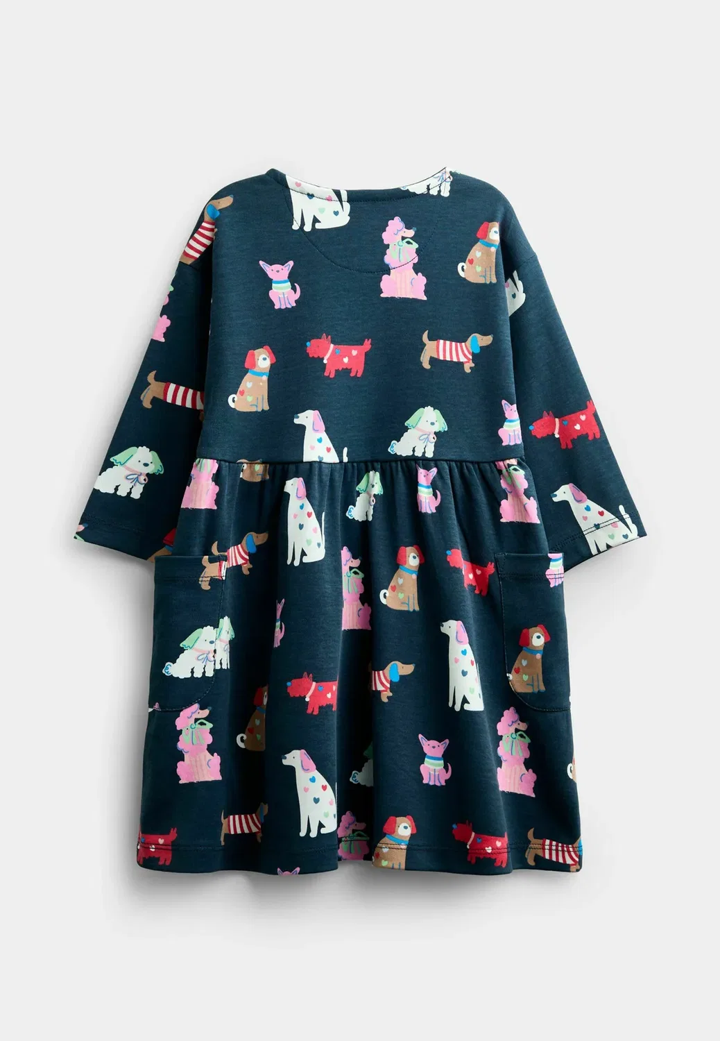 Платье с принтом и пуговицами спереди - трикотажное платье Jojo Maman Bébé, Navy Blue Dog — фото 2