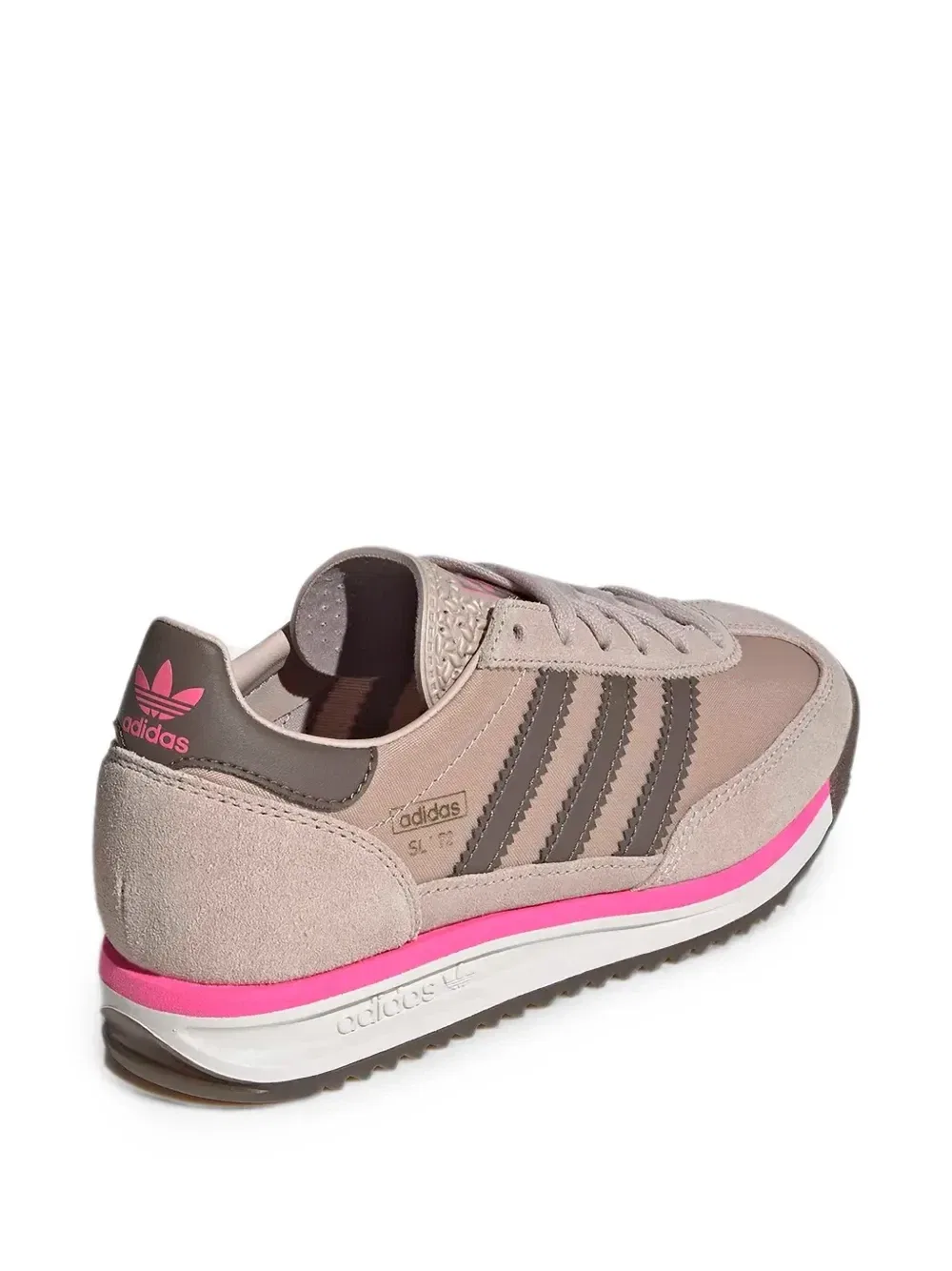 Кожаные кроссовки с панелями SL 72 Adidas Kids, розовый — фото 2