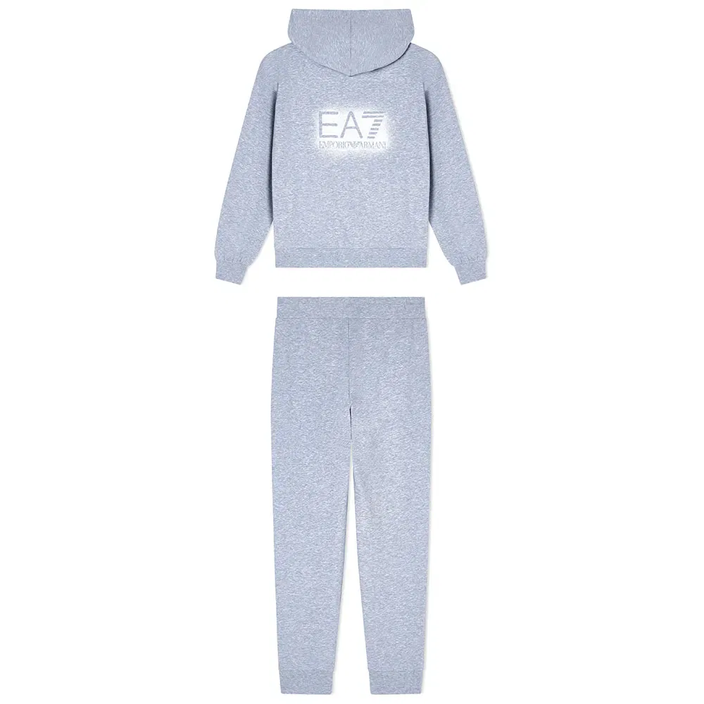 Детский спортивный костюм для девочек с капюшоном EA7 EMPORIO ARMANI, Grey — фото 2