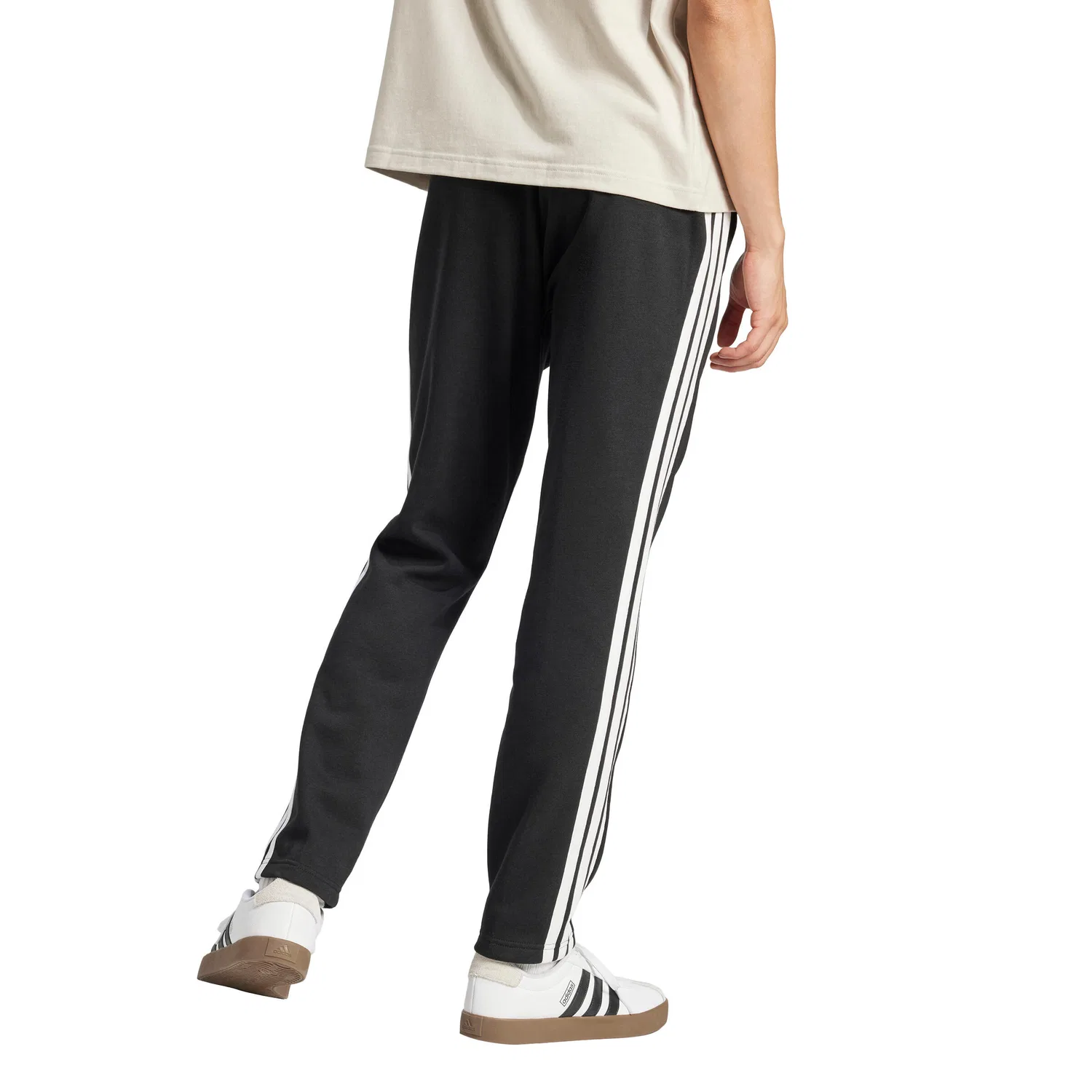 Мужские спортивные штаны с открытым низом adidas Essentials 3-Stripes Fleece, Schwarz — фото 4