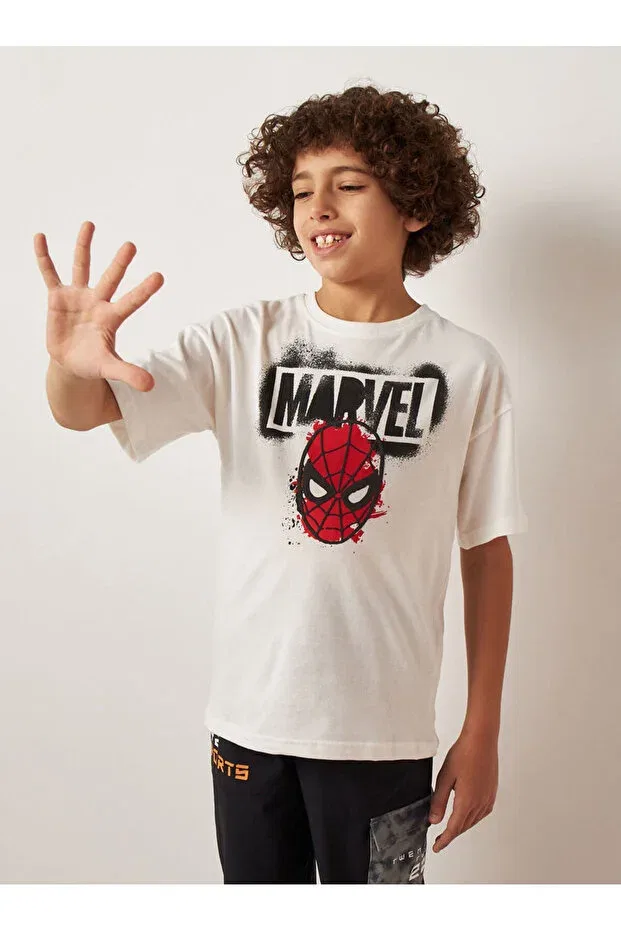 Детская футболка для девочек с принтом Marvel Spiderman Printed Children's T-Shirt Svart Wear, White