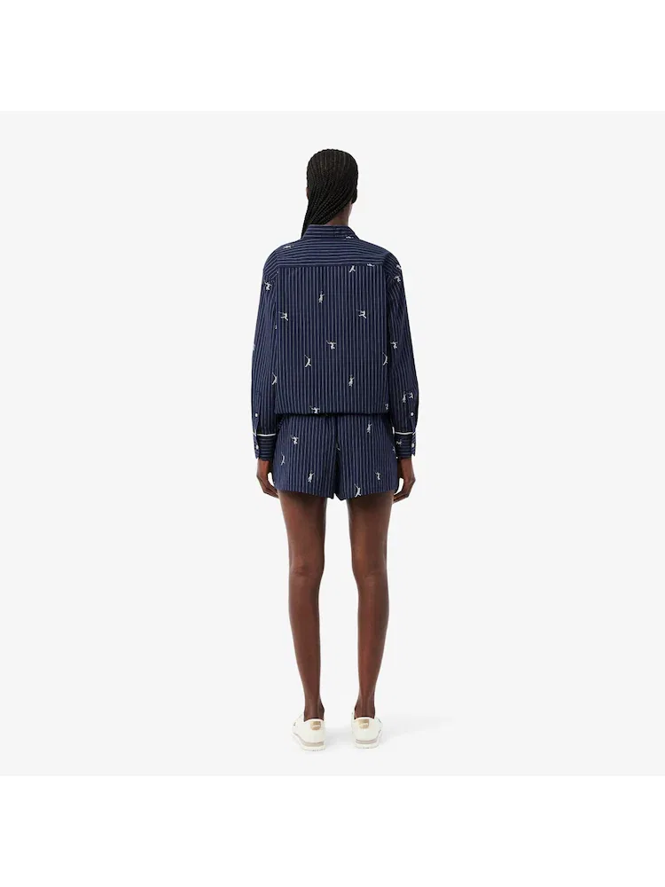 Шорты LACOSTE с вышивкой, Navy — фото 3