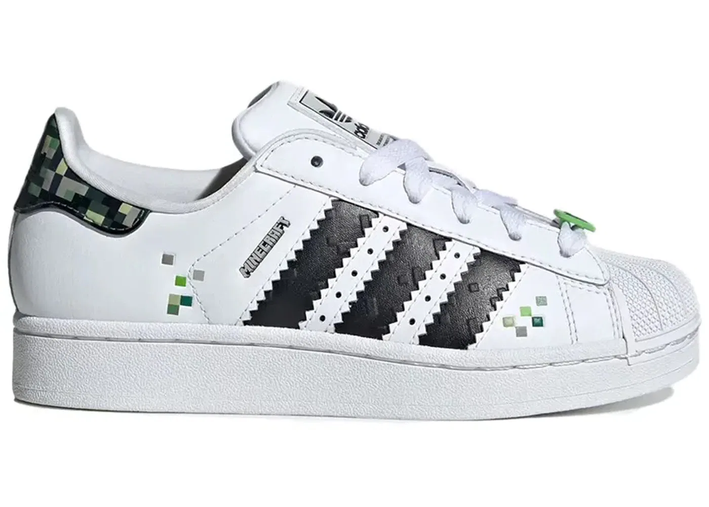 Детские кроссовки с принтом Adidas Superstar Minecraft Creeper (GS), Footwear White/Core Black