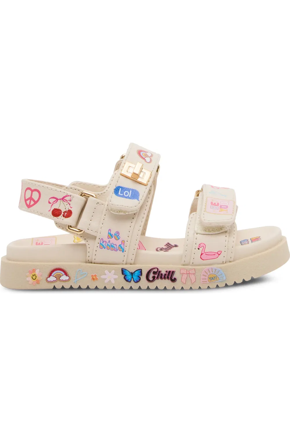 Сандалии детские на платформе с регулируемыми ремешками Tmona Steve Madden, Bone — фото 2