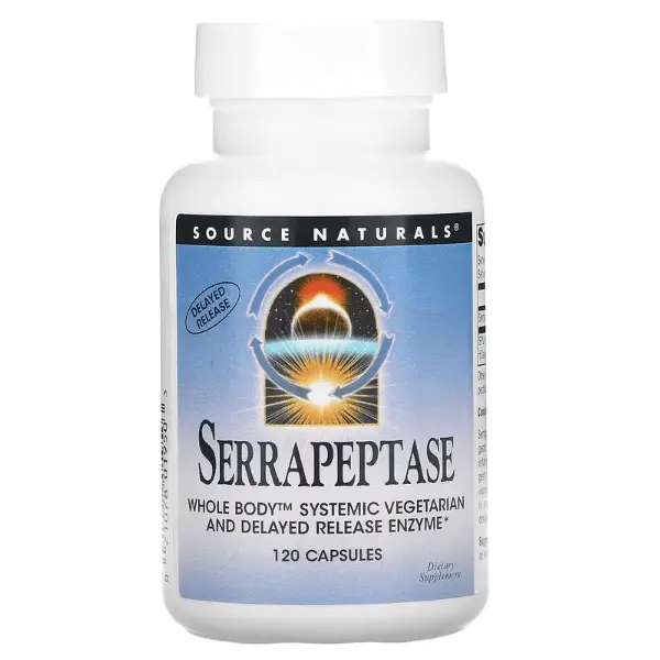 

Серрапептаза, 120 капсул, Source Naturals