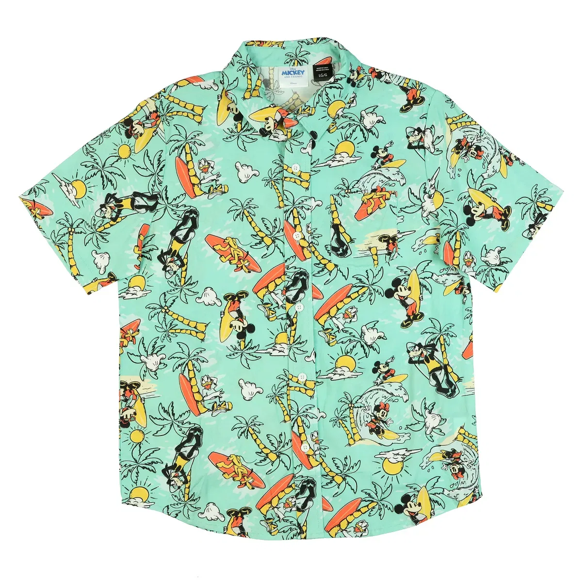 Детская рубашка с принтом Seven Times Six Disney Mickey and Friends Hawaiian Shirt Mad Engine, Green — фото 2
