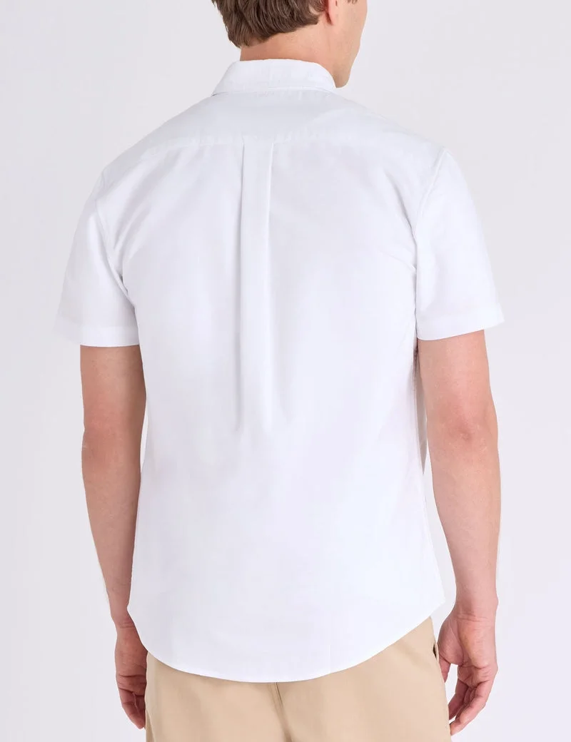 Мужская рубашка U.S. Polo Assn. Short Sleeve Stretch Oxford, белый — фото 2