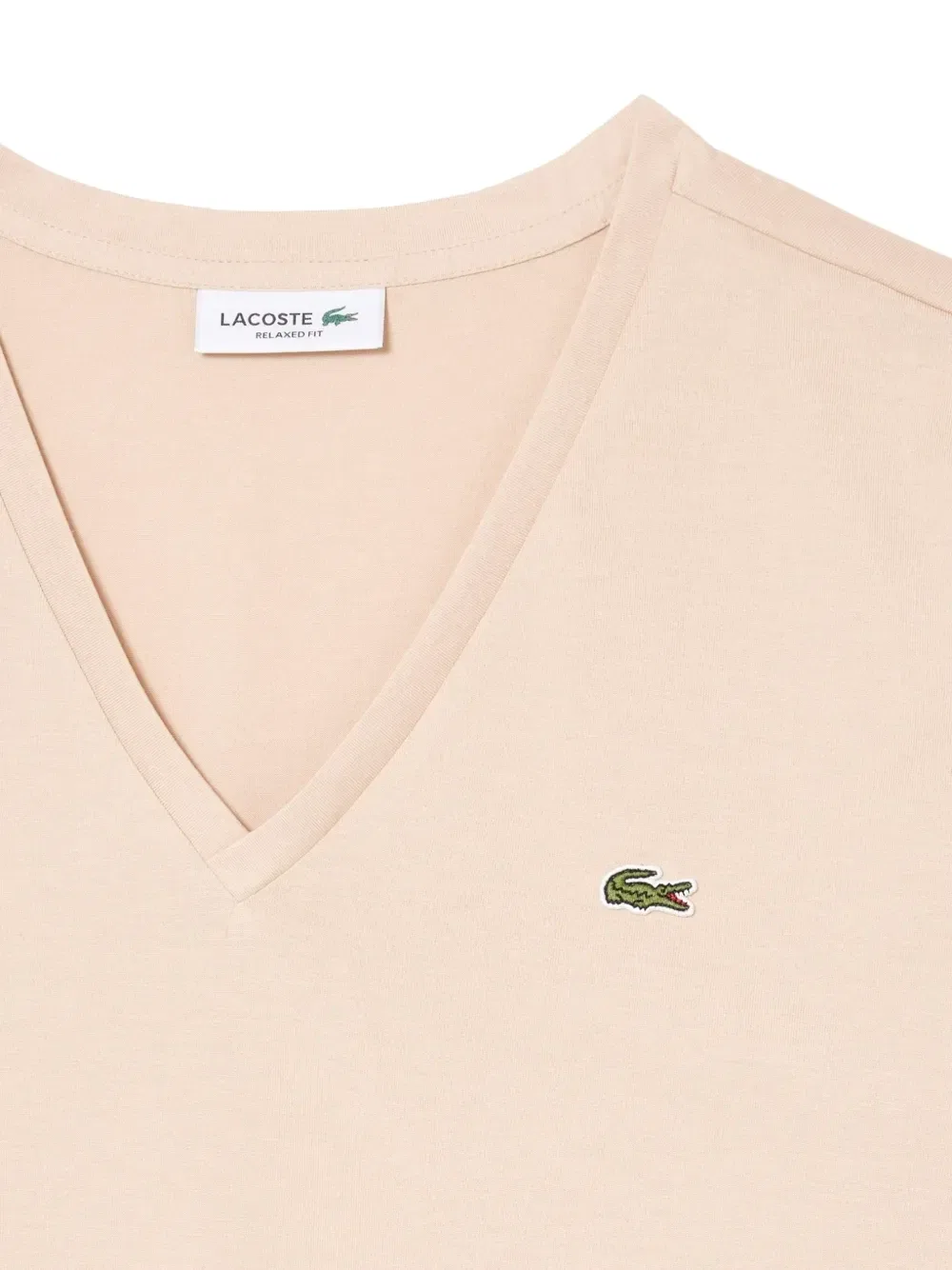 Футболка с V-образным вырезом Lacoste, бежевый — фото 4