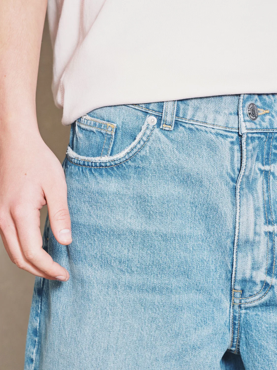 Шорты джинсовые свободные Mid Blue Denim Baggy Jorts Next, Средне-синий — фото 4