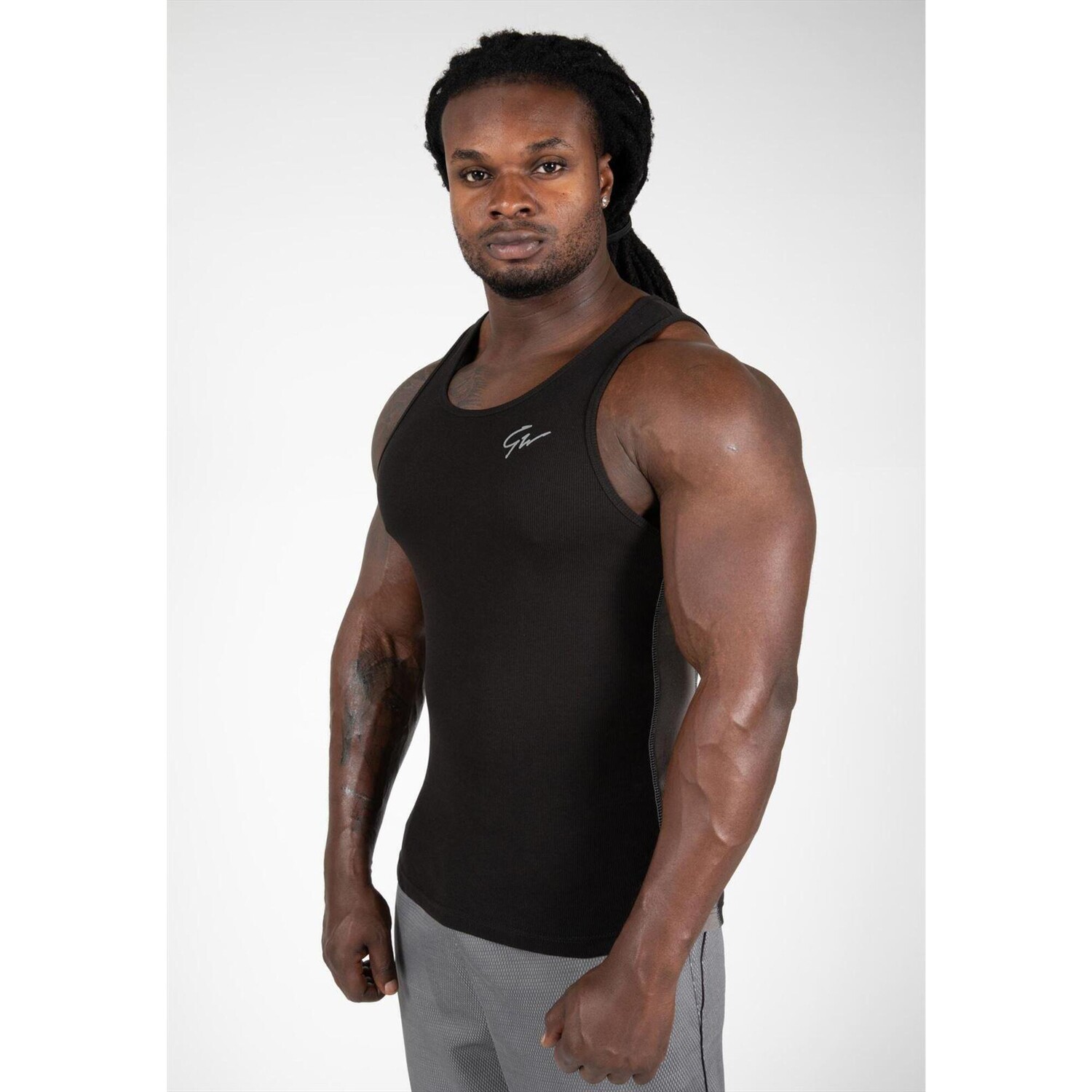 

Рубашка Muscle - Richmond в рубчик - черный/серый GORILLA WEAR, Серый