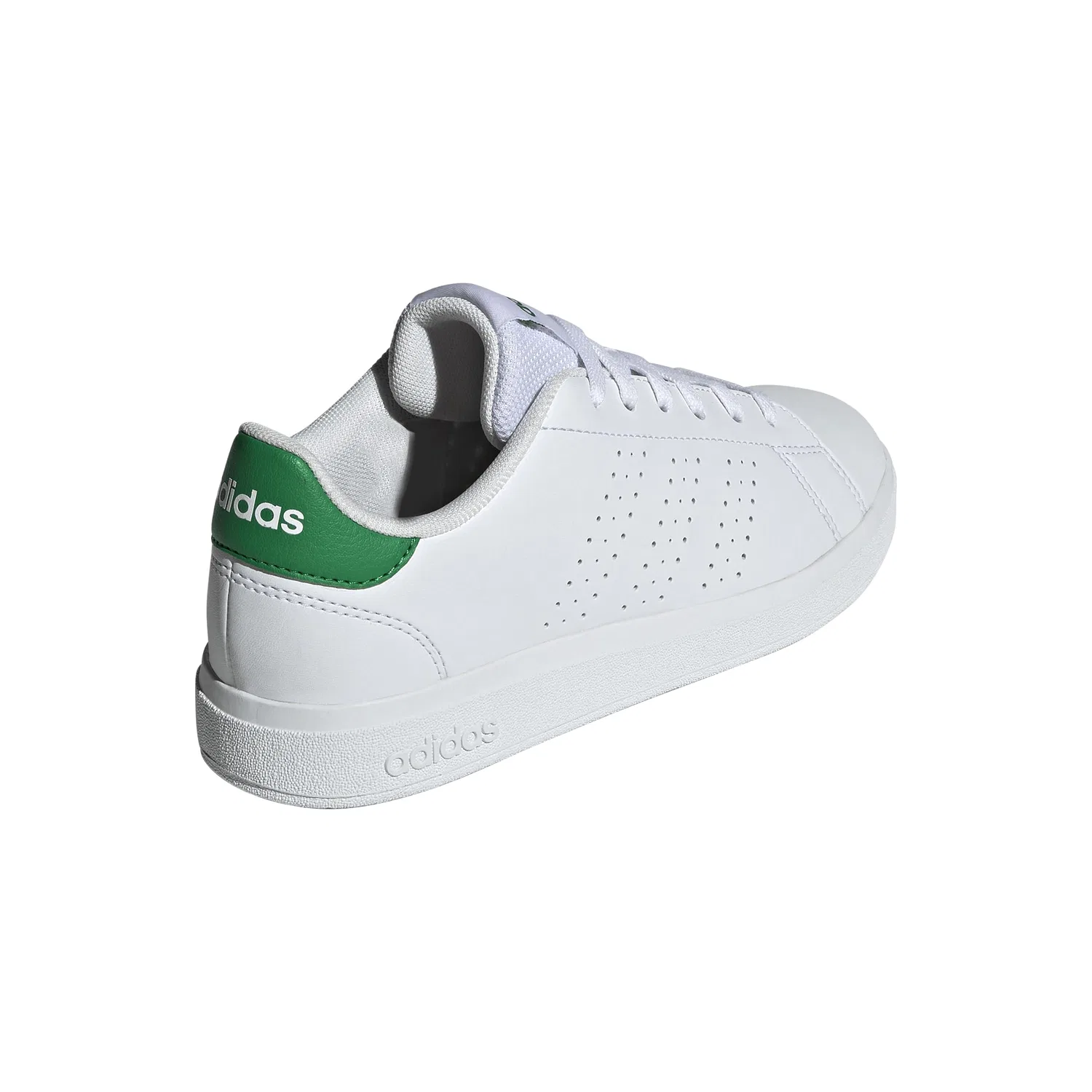 Детские кроссовки для мальчиков с полосками Advantage Base 2.0 Junior Adidas, Cloud White Cloud White Green — фото 3