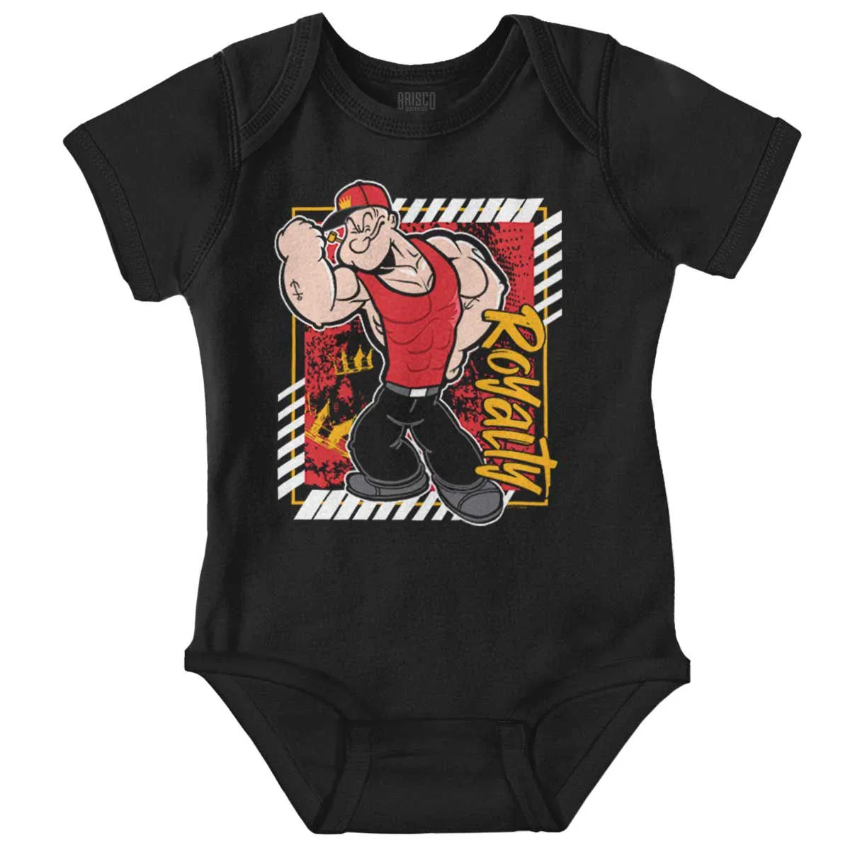 Детское боди-комбинезон с коротким рукавом Popeye Urban Royalty Muscle Brisco Brands, Black