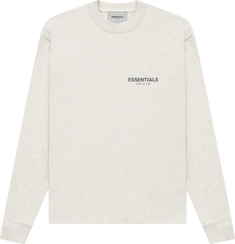 

Лонгслив Fear of God Essentials Long-Sleeve Tee 'Light Heather Oatmeal', кремовый, Бежевый, Лонгслив Fear of God Essentials Long-Sleeve Tee 'Light Heather Oatmeal', кремовый