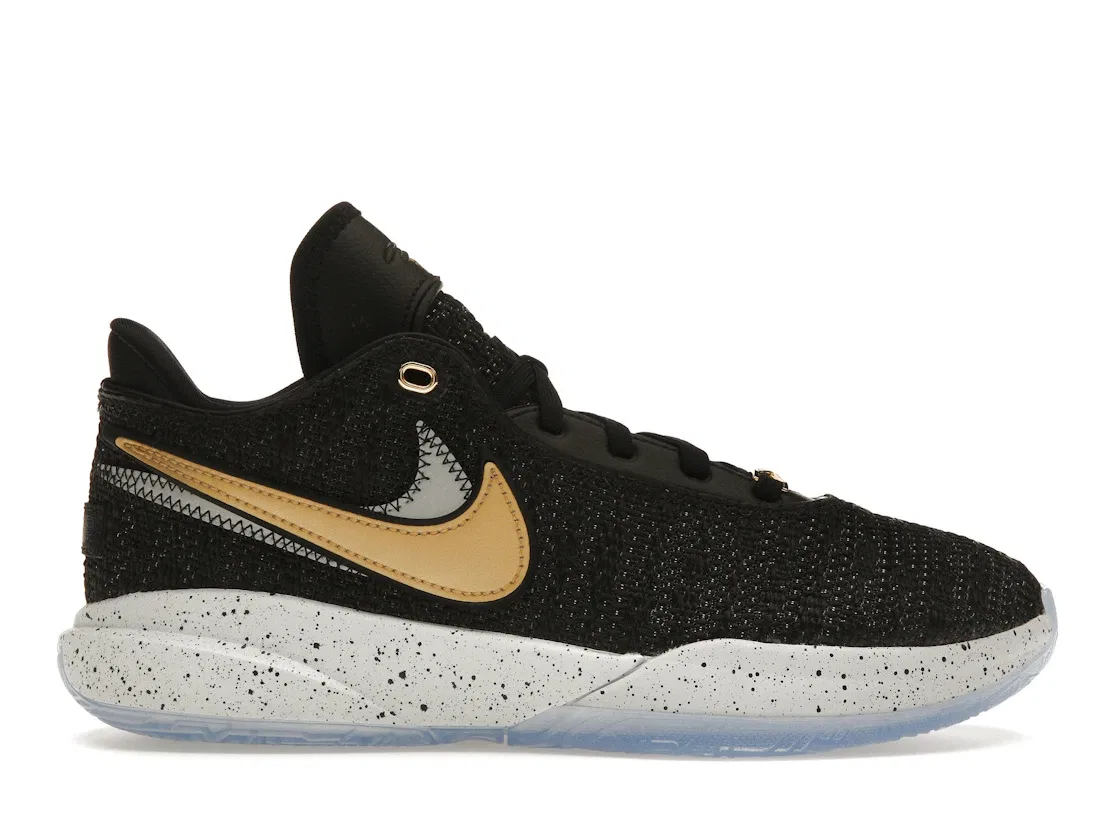Детские кроссовки для мальчиков Nike LeBron 20, Black/Metallic Gold/White/Pure Platinum