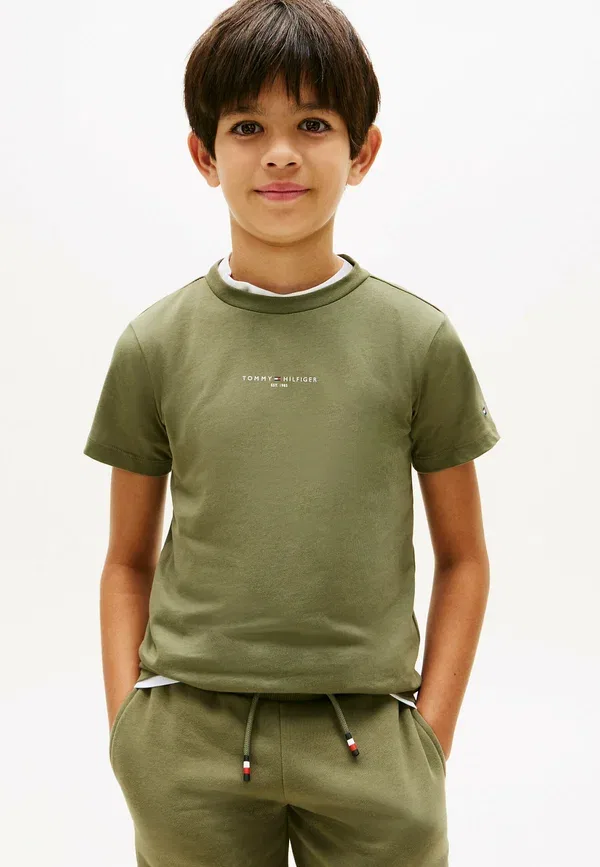 Брюки хлопковые Essential set - tracksuit bottoms Tommy Hilfiger, Green, зеленый — фото 3