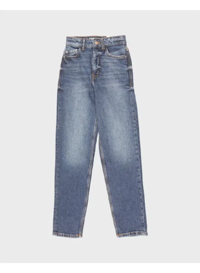 Джинсы классические универсальные с эффектом винтаж Zara, синий