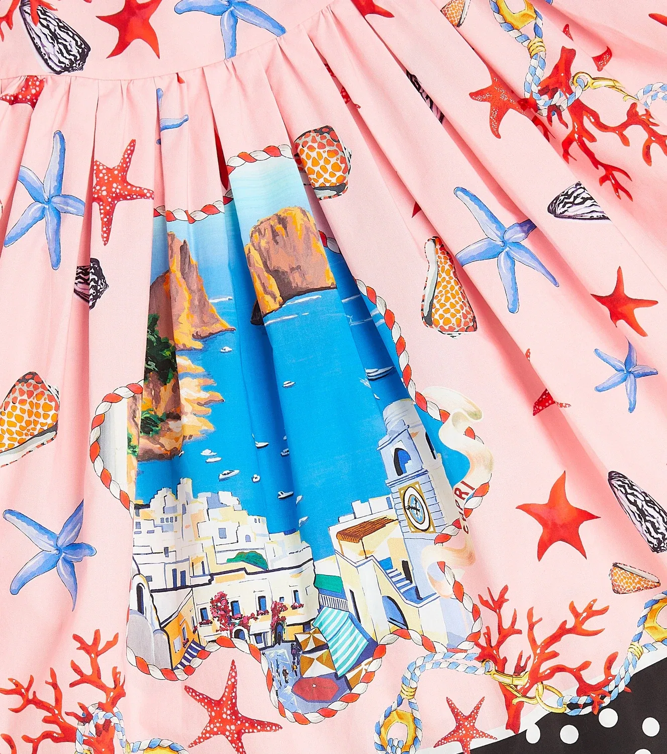 Платье плиссированное с принтом Capri Dolce&Gabbana Kids, розовый — фото 3
