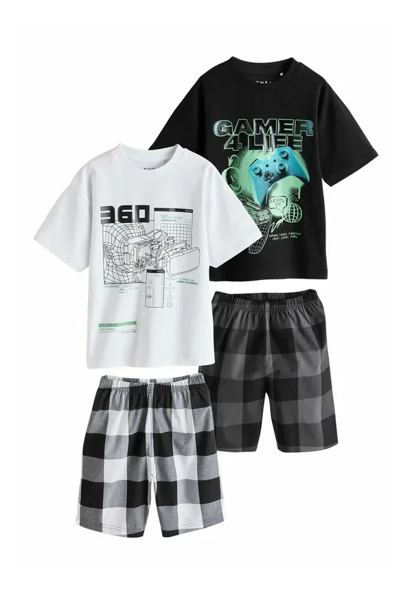 Комплект пижамы из 2 штук с принтом, Regular fit - shorts pyjamas 2 pack, Next White Check, белый