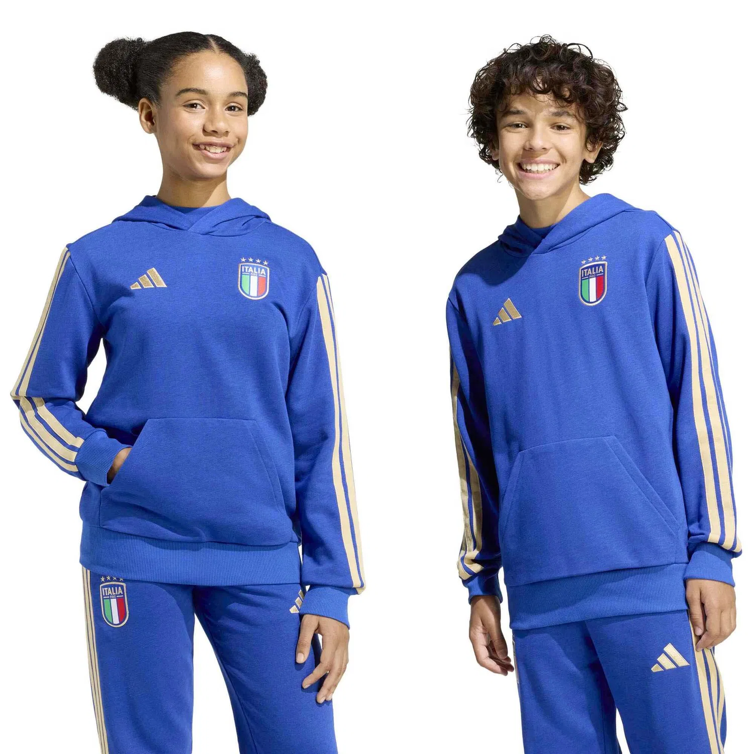Детский свитшот с капюшоном Adidas Sport Figc Kinder Hd Sweatshirt, Цвет BLAU — фото 2