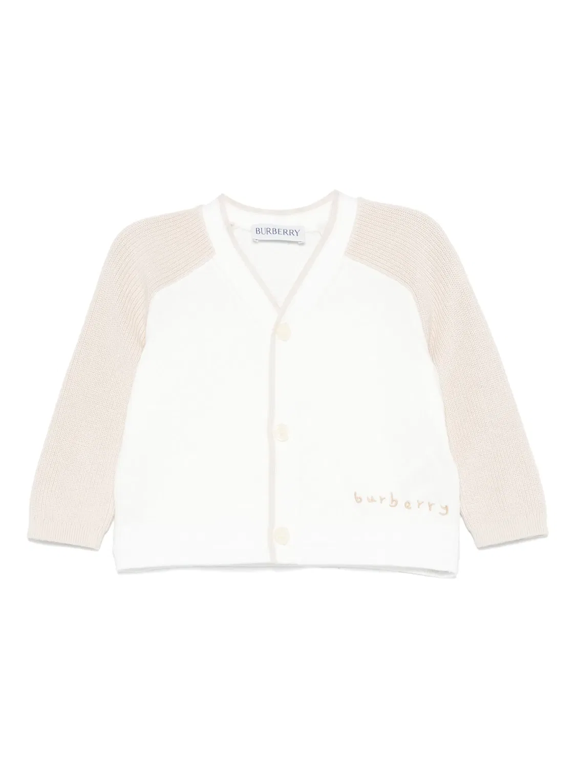 Burberry Белый кардиган для мальчиков