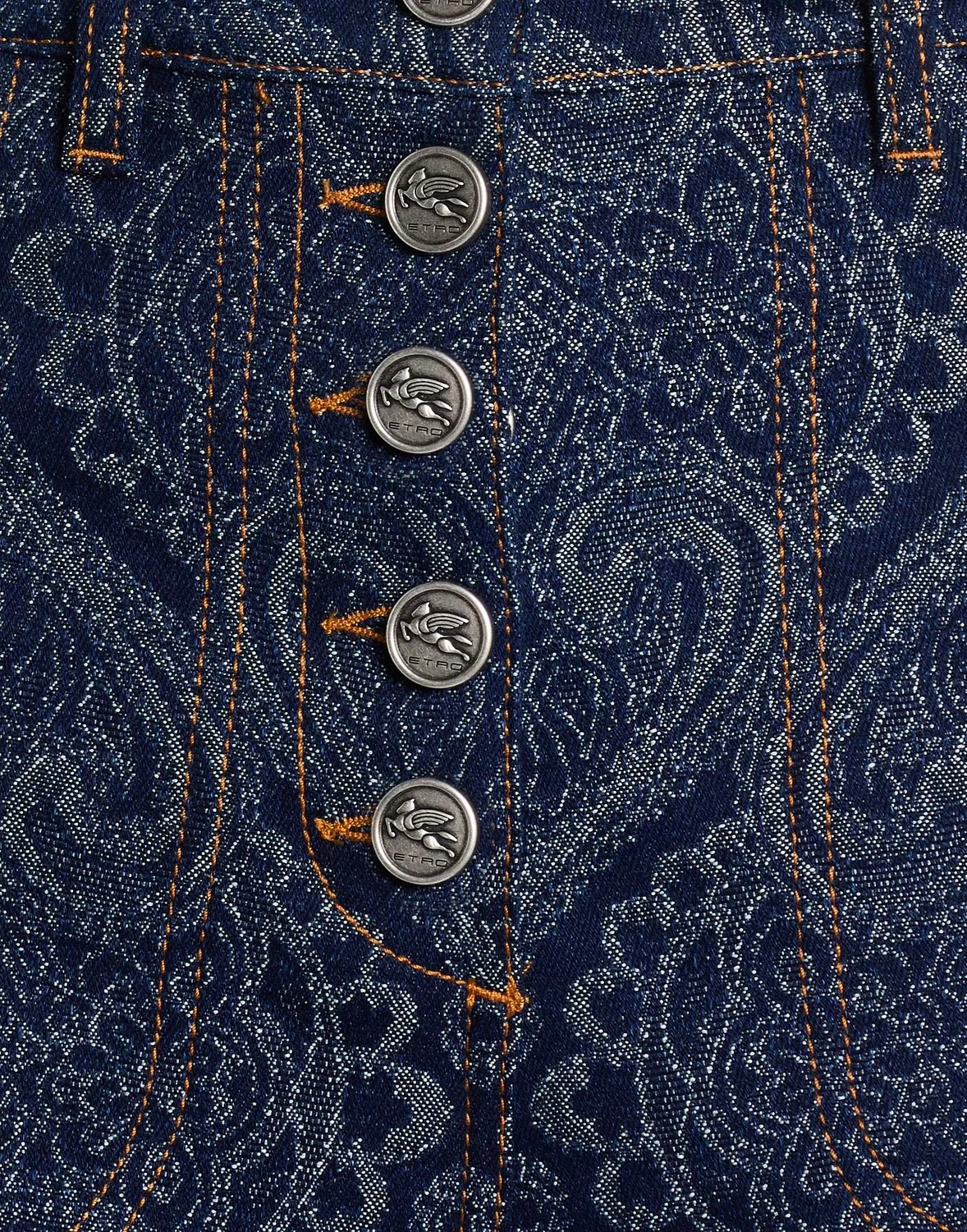 Женские джинсы клеш с принтом Paisley-print Etro, синий — фото 4