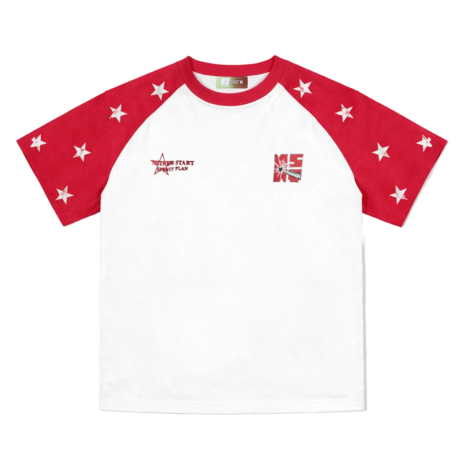 Детская футболка с круглым вырезом NSTNEW START, White Red — фото 3