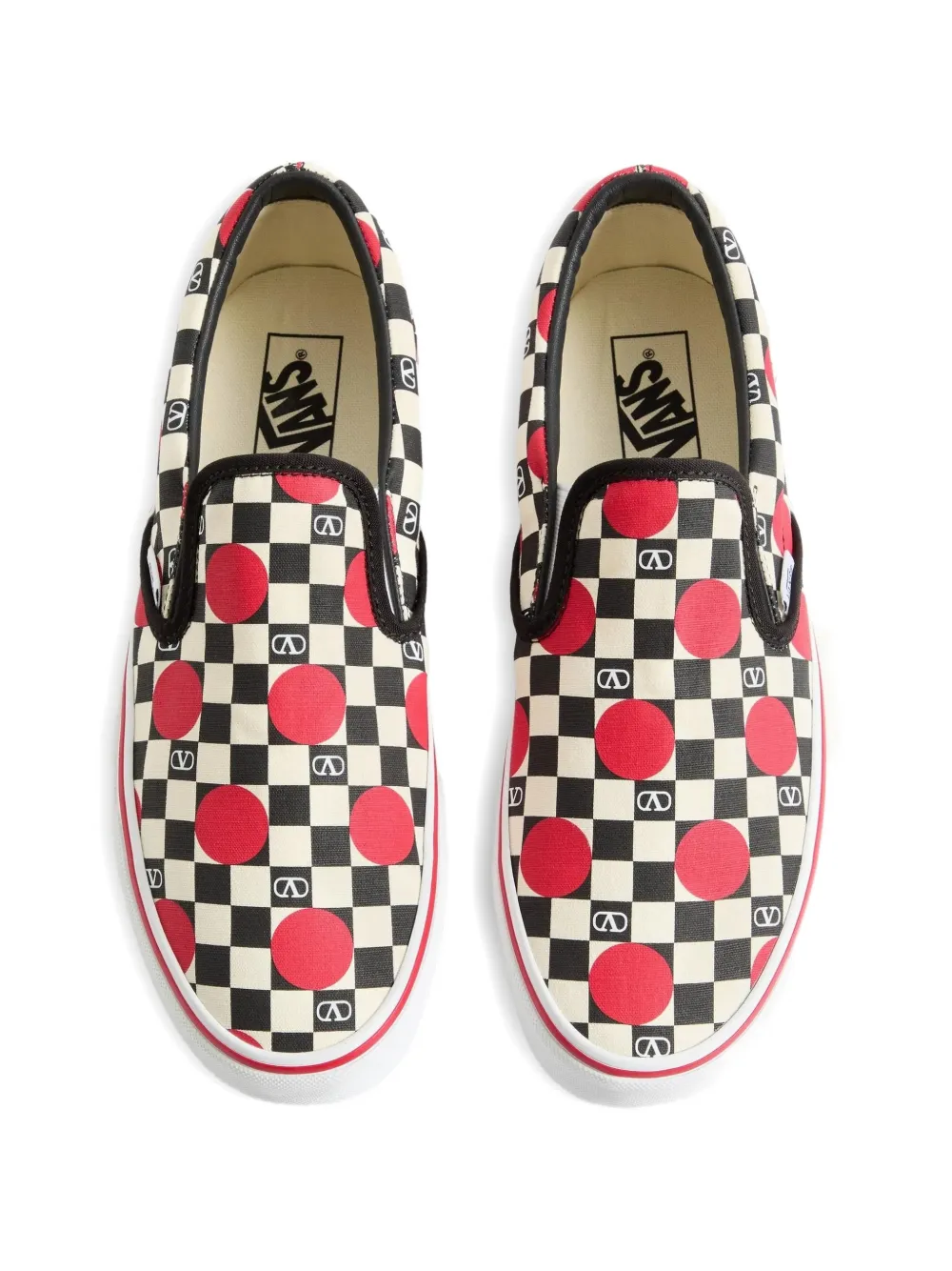 Кеды Valentino в шахматную клетку Vans, бежевый — фото 3