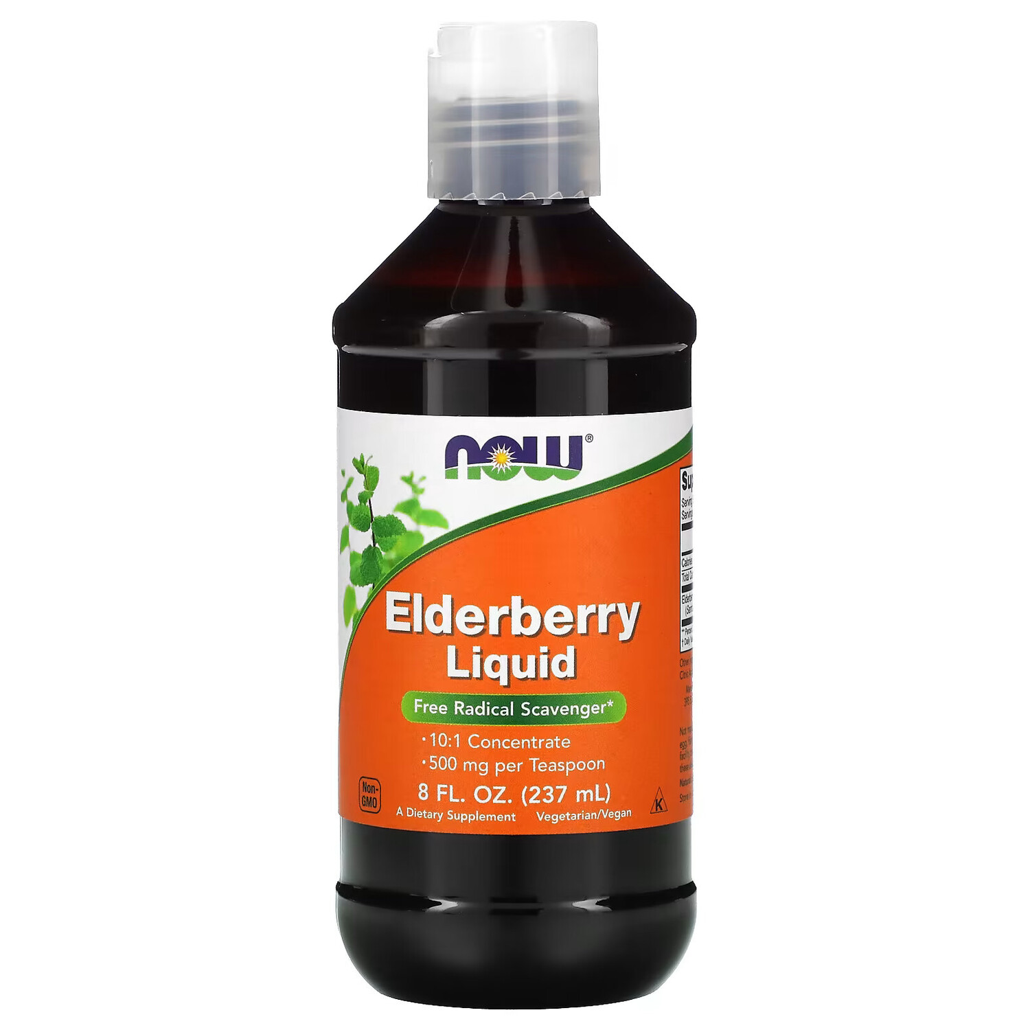 

NOW Foods, бузина жидкая, 500 мг, 237 мл