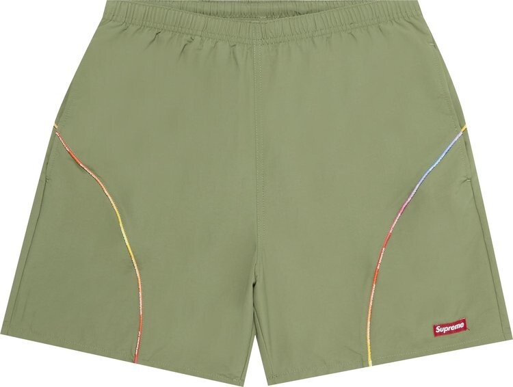 

Шорты Supreme Gradient Piping Water Short Olive, зеленый